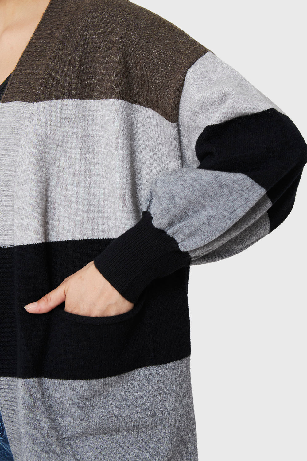 Cárdigan Rayas Verde Musgo