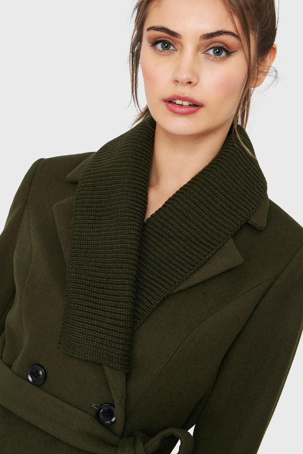 Abrigo Cuello Desmontable Oliva