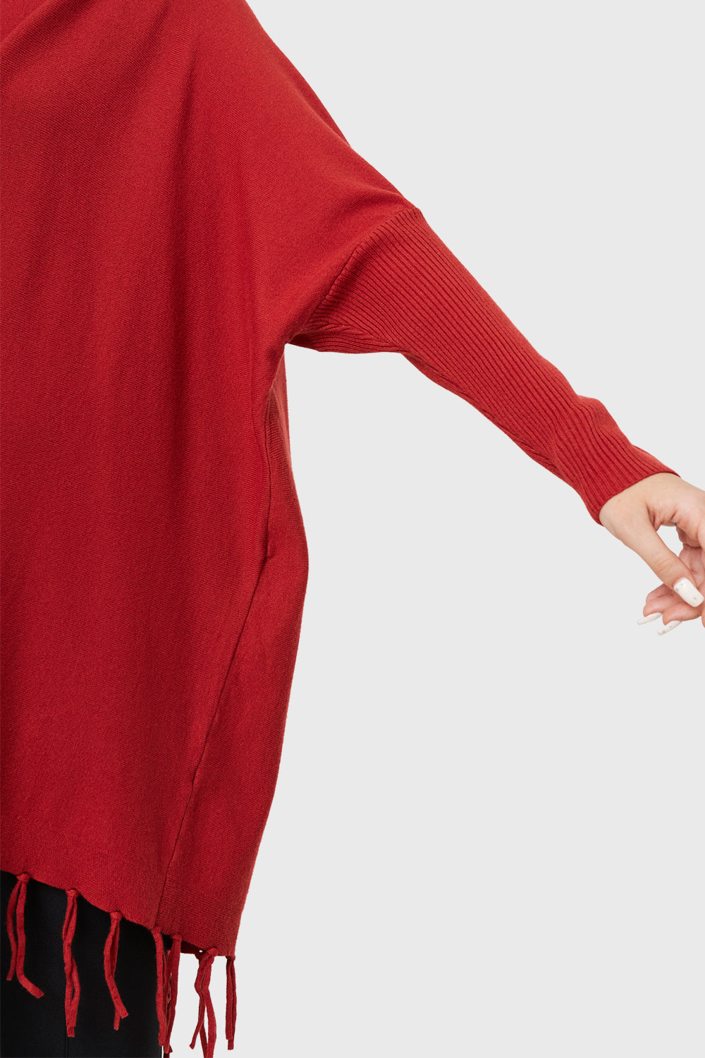 Poncho Murciélago Flecos Rojo