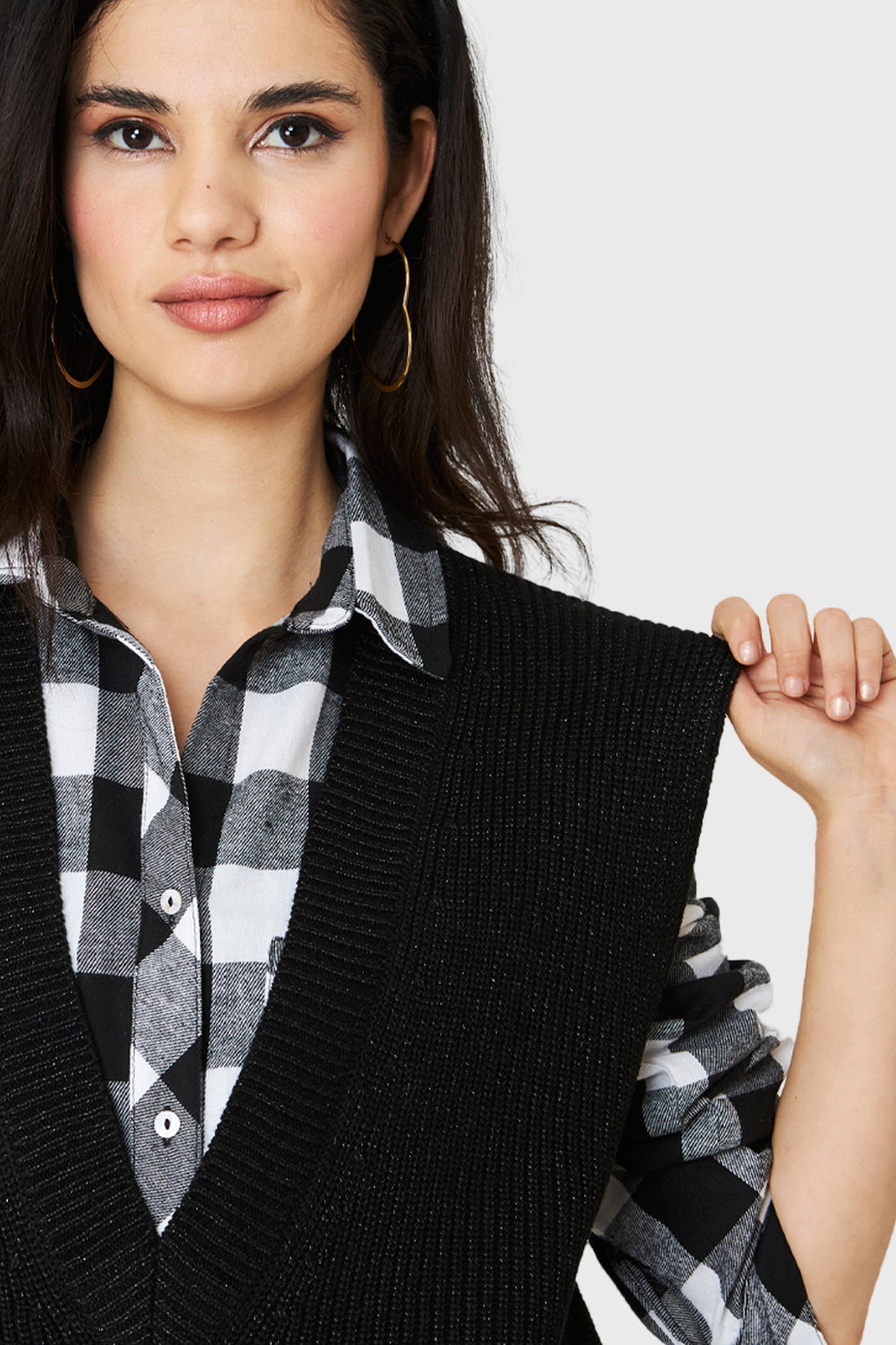 Chaleco Escote V Profundo Negro