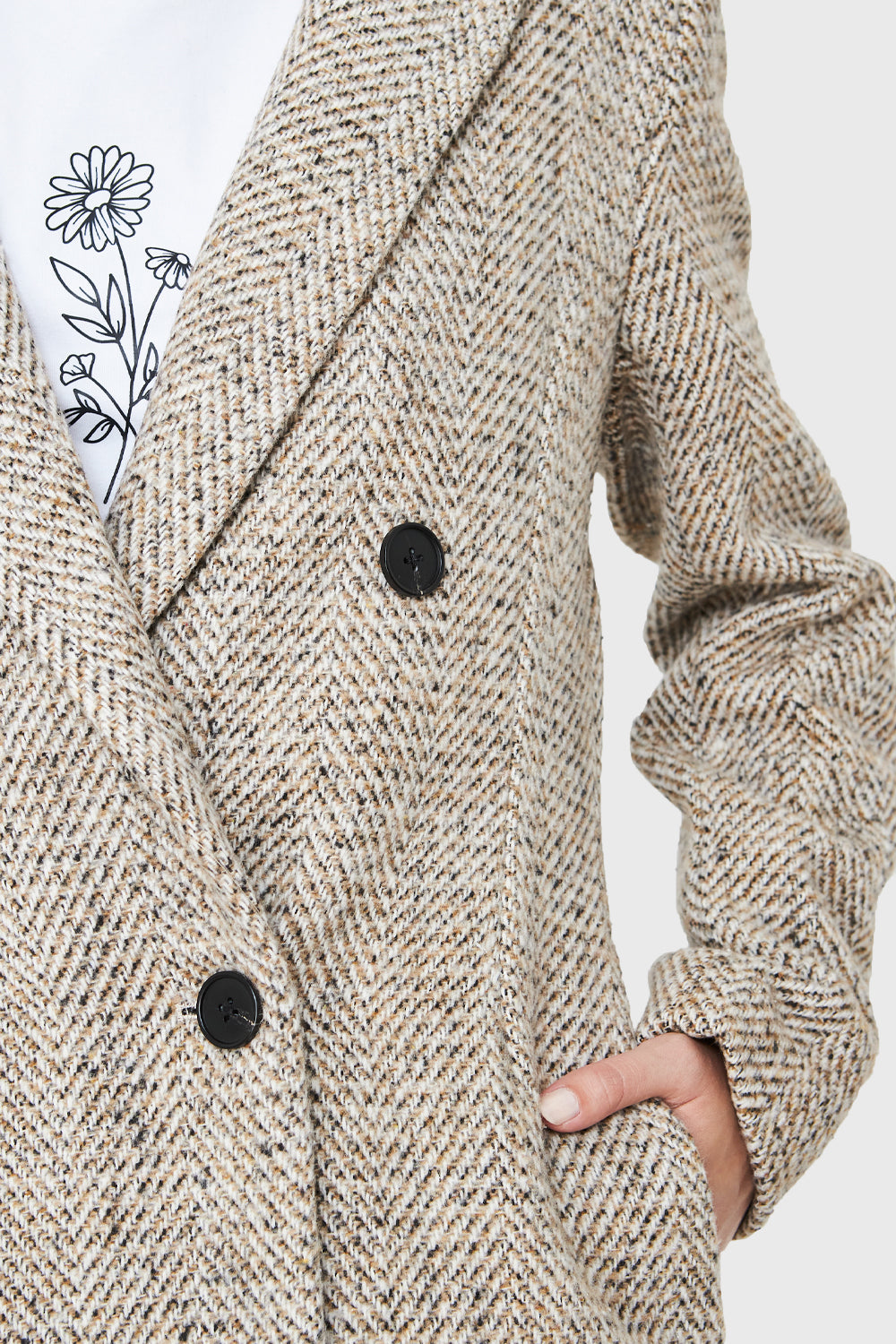 Abrigo Jaspeado Khaki