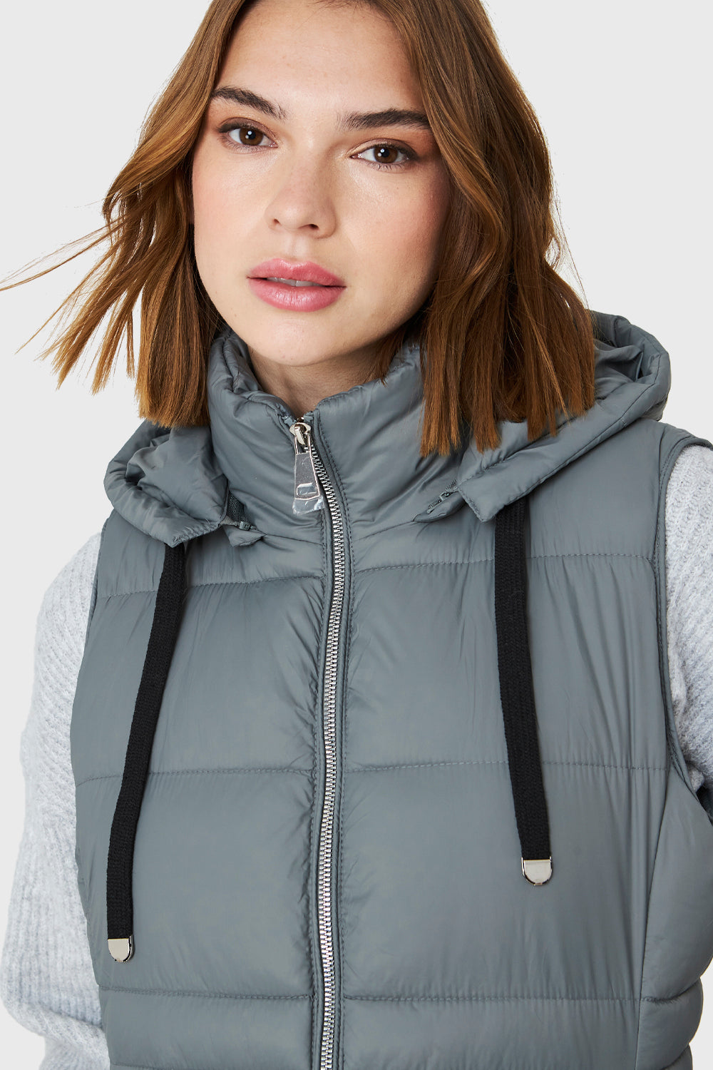 Parka Sin Mangas Gris