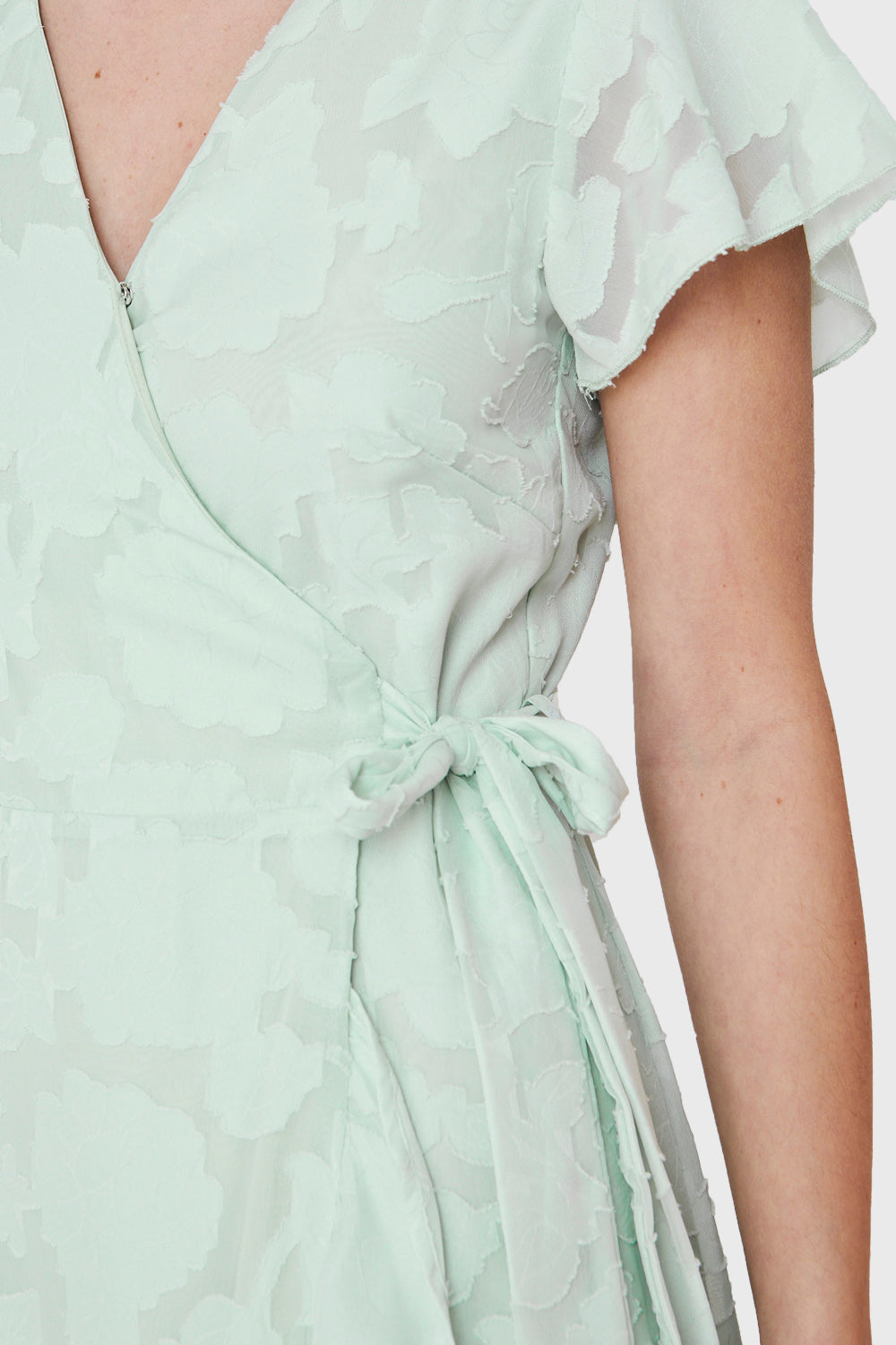 Vestido Envolvente Flores Menta