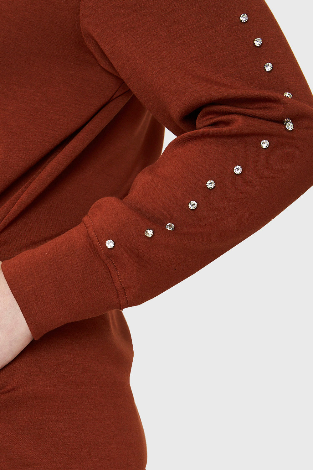 Vestido Polerón Detalles Brillos Óxido