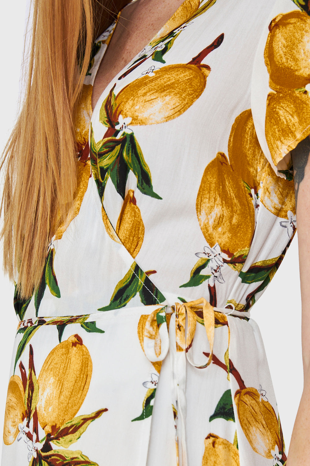 Vestido Limones Envolvente Blanco