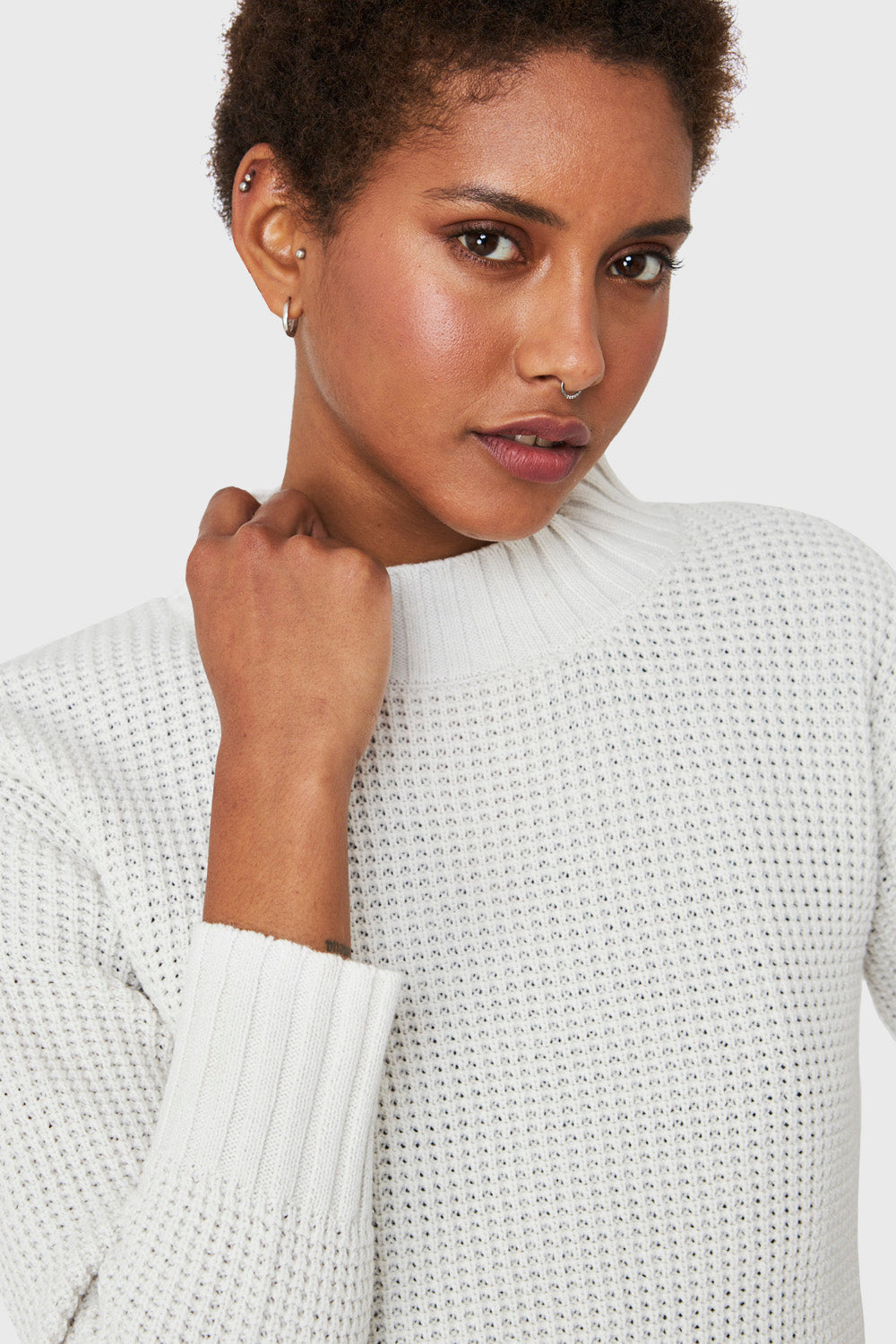 Sweater Crop Básico Blanco