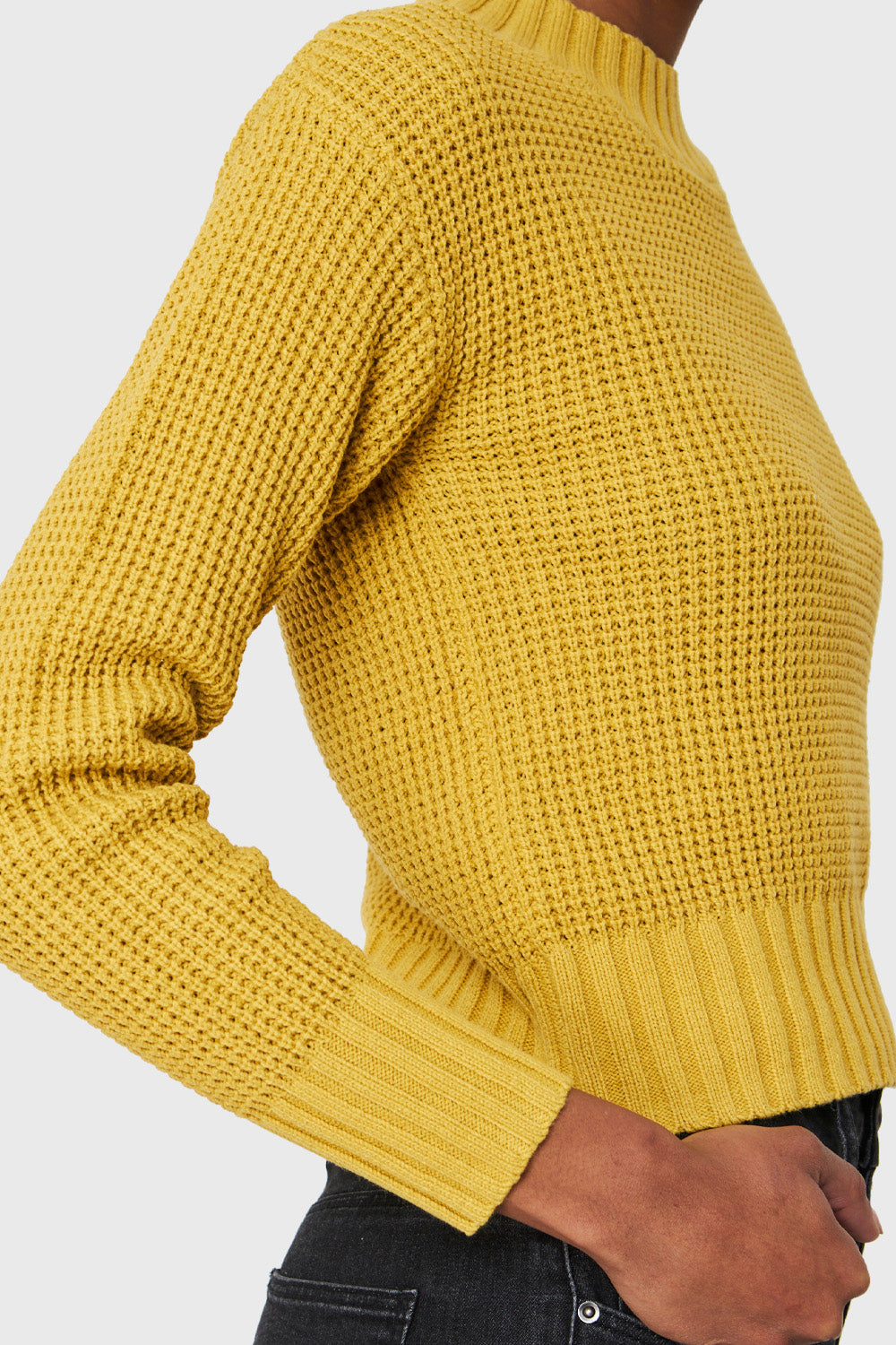 Sweater Crop Básico Amarillo