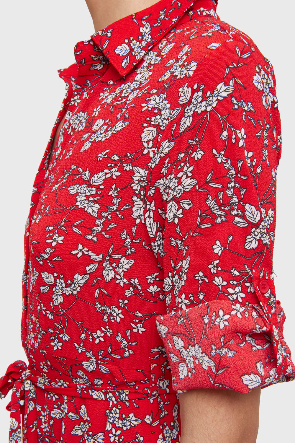 Vestido Midi Manga 3/4 Rojo