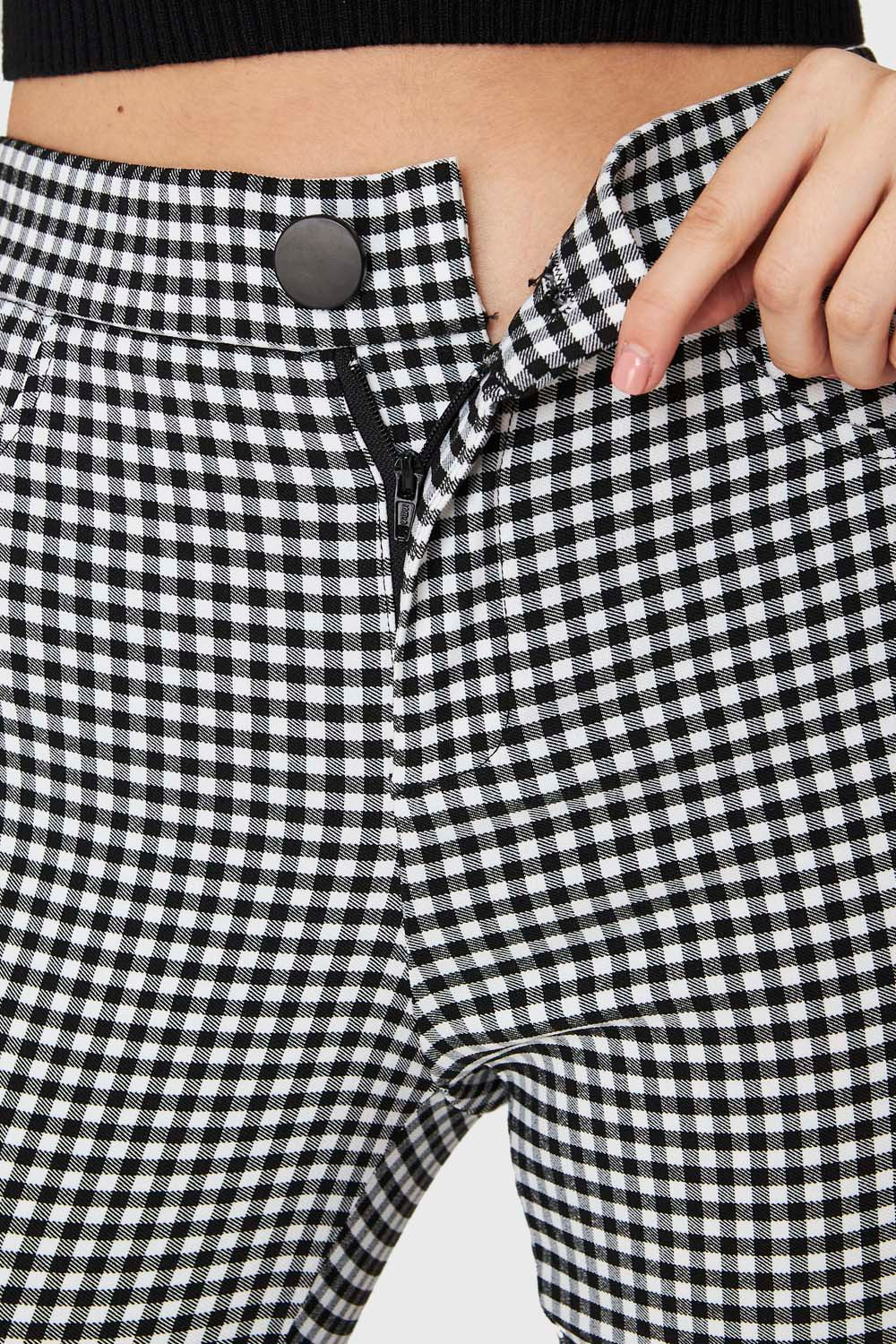 Pantalón Skinny Vichy Blanco/Negro