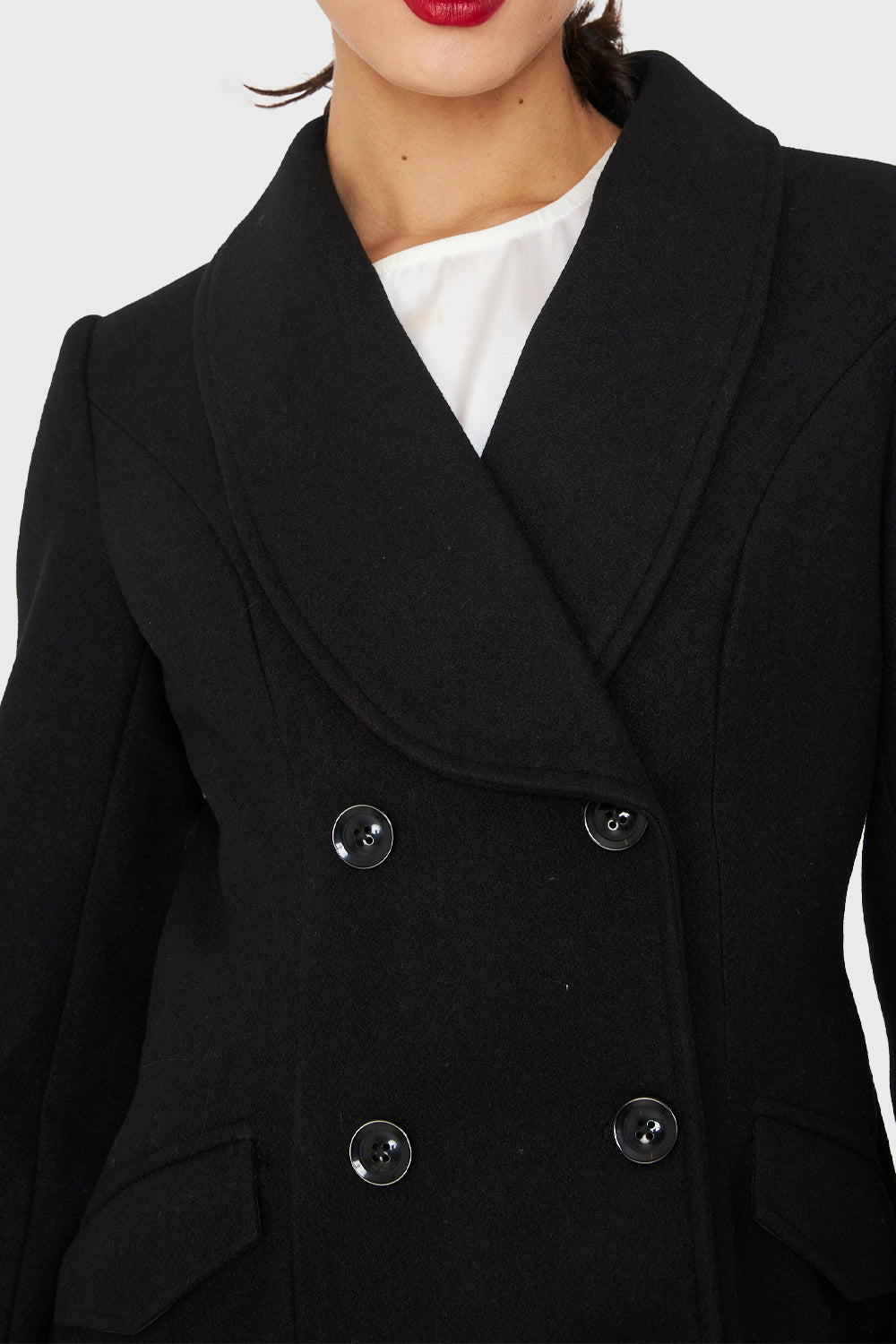 Abrigo 6 Botones Negro