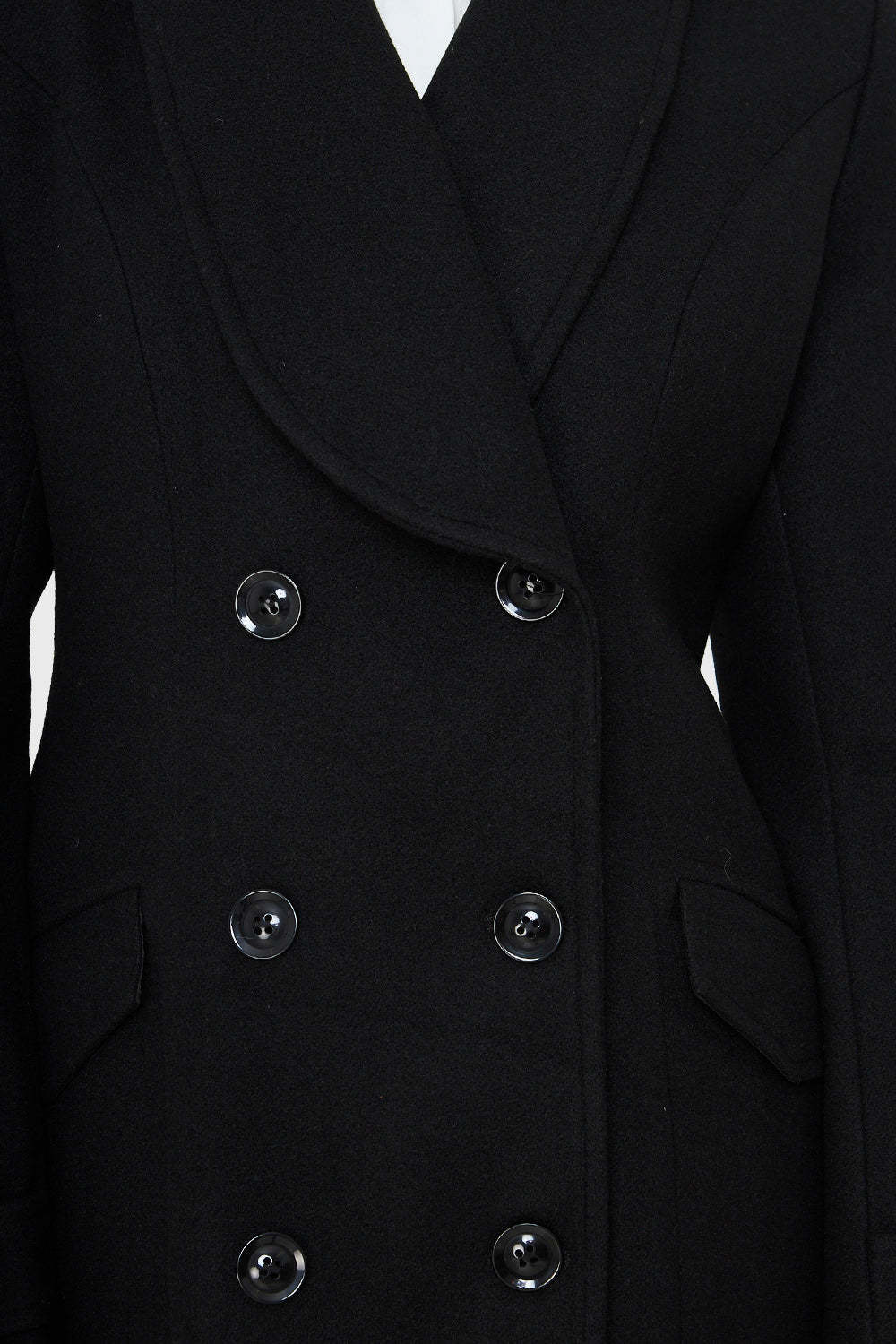 Abrigo Seis Botones Negro