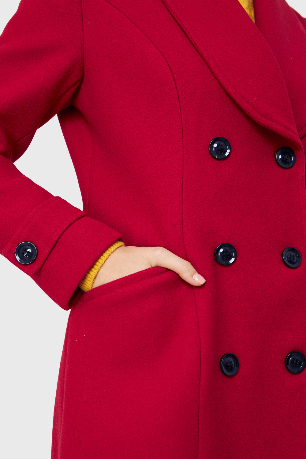 Abrigo Seis Botones Rojo