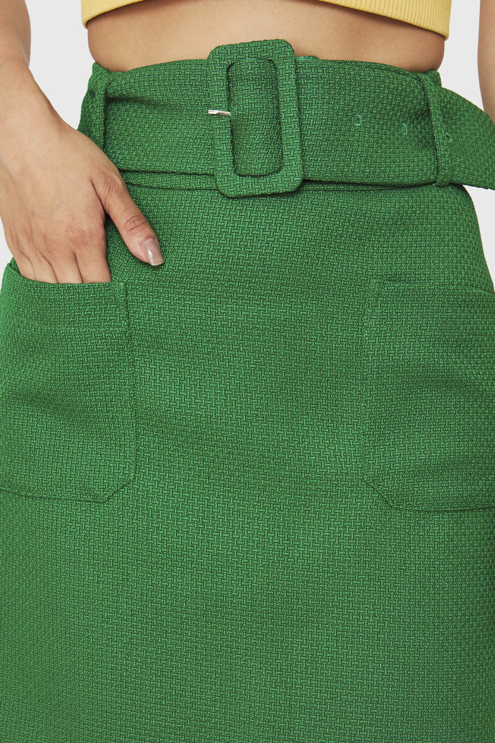 Mini Falda Cinturón Verde