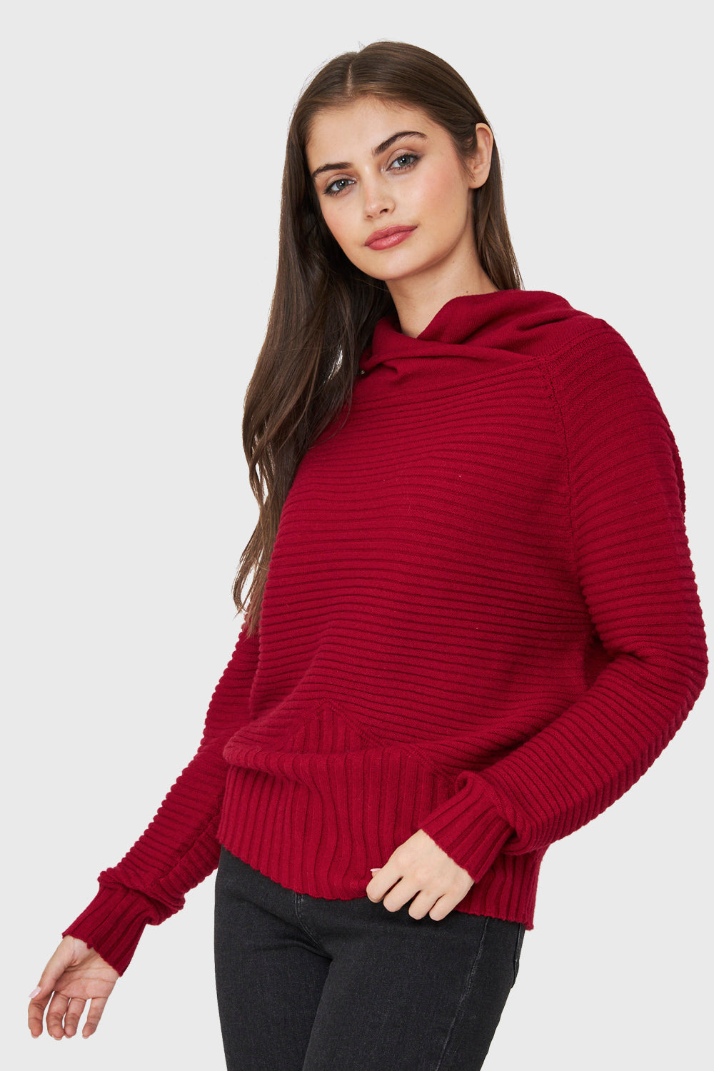 Sweater Cuello Tortuga Canalé Rojo