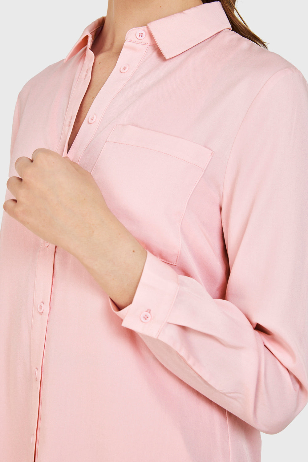 Camisa Clásica Bolsillo Rosa
