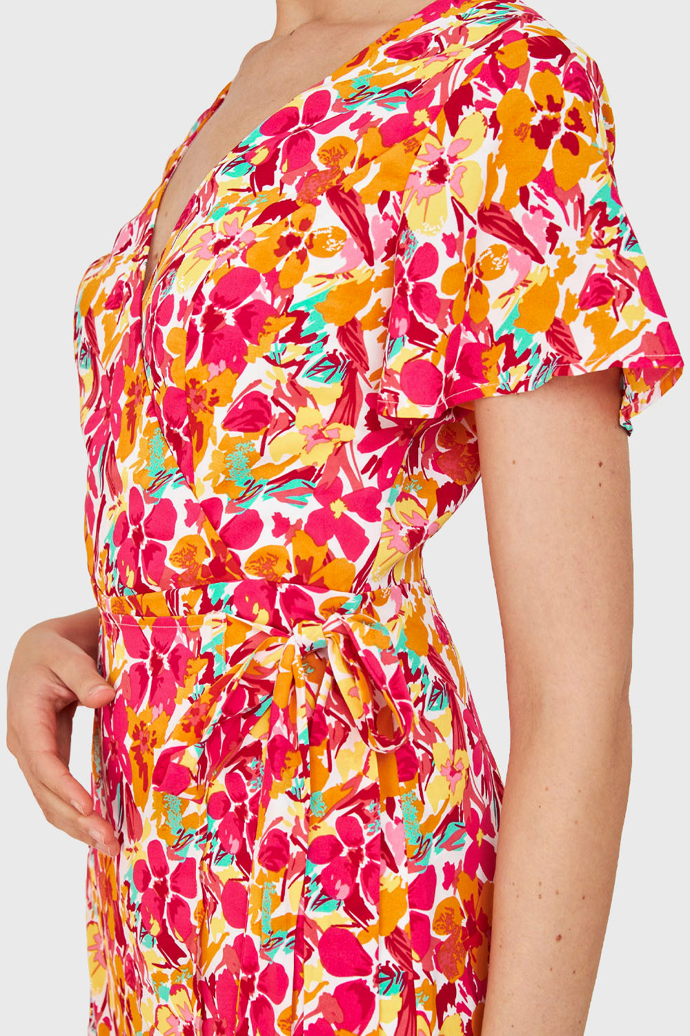 Enterito Corto Flores Lazo Naranjo