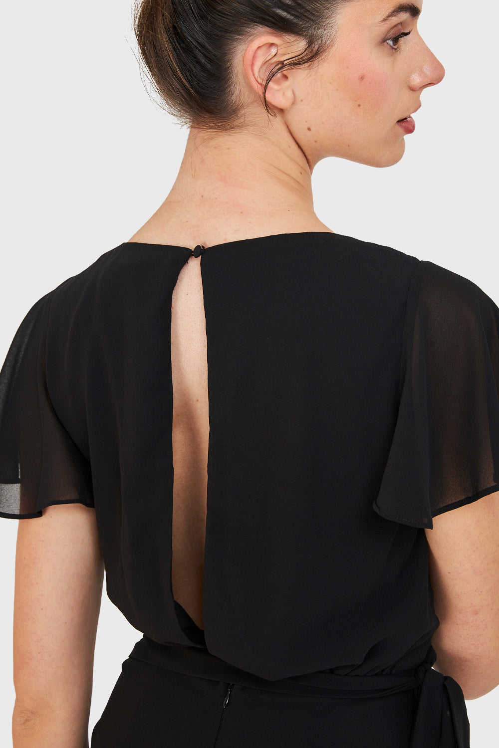 Enterito Escote V Con Lazo Negro