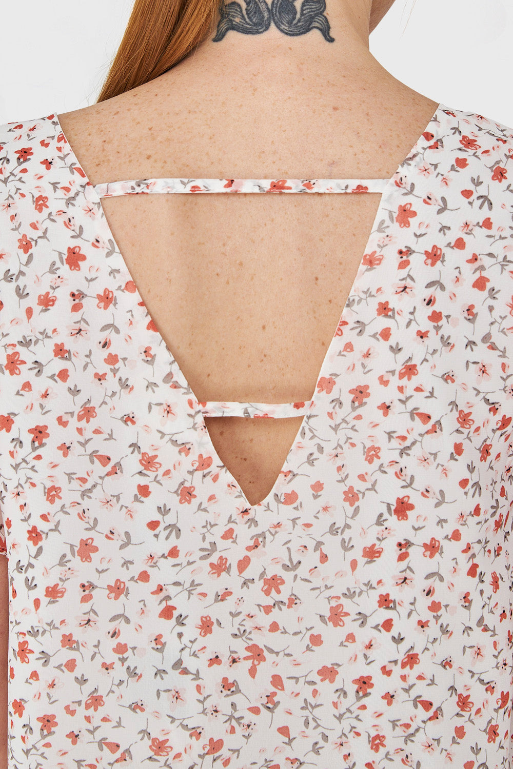 Blusa Print Floral Blanco