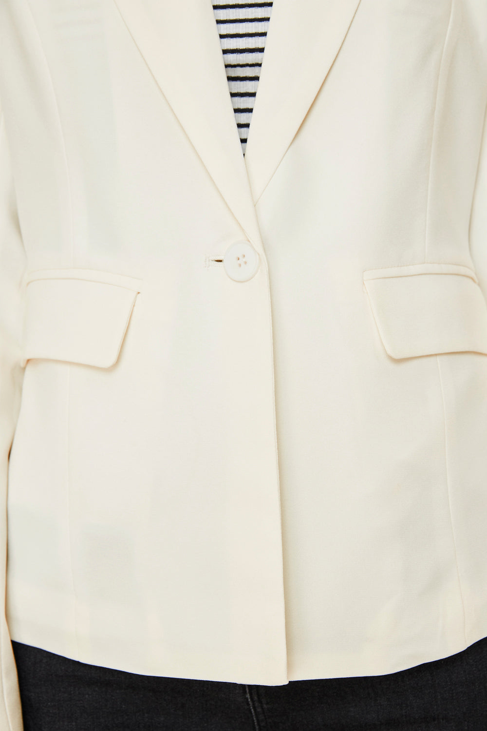 Blazer Bolsillos Solapas Blanco