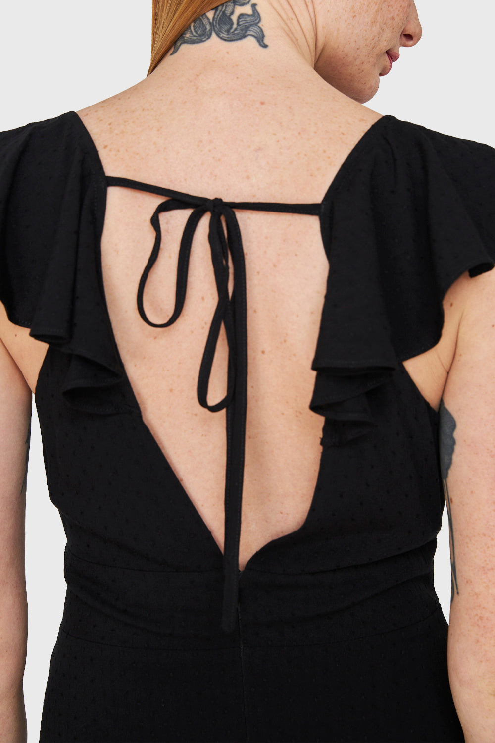 Vestido Largo Volantes Negro