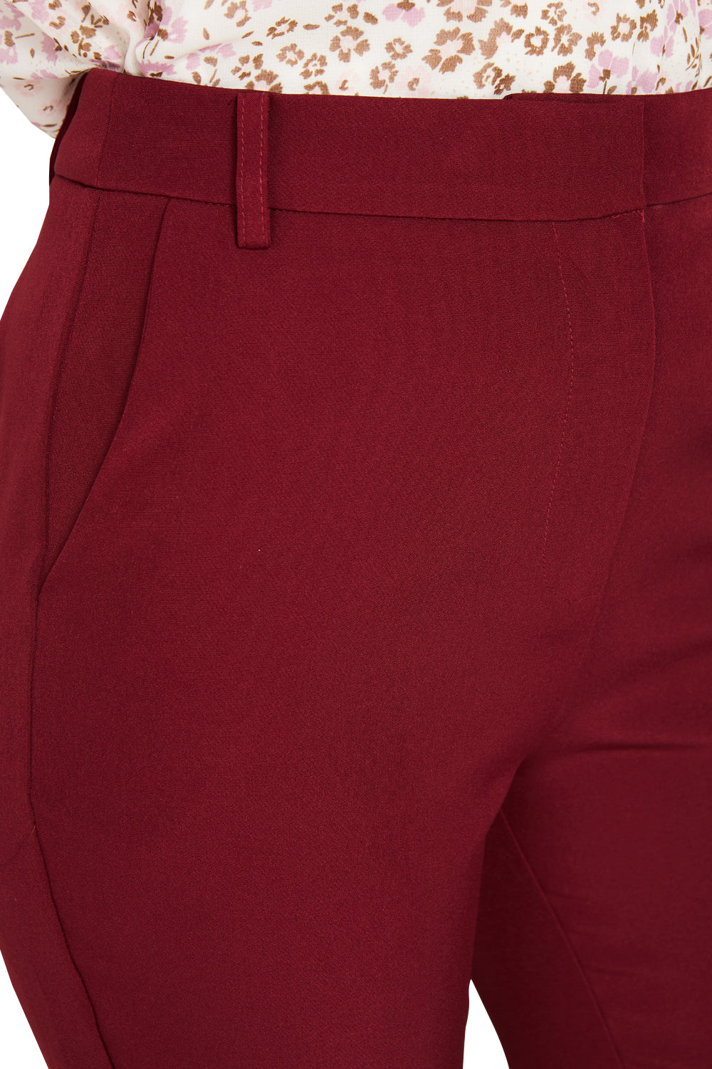 Pantalón Formal Bolsillos Burdeos