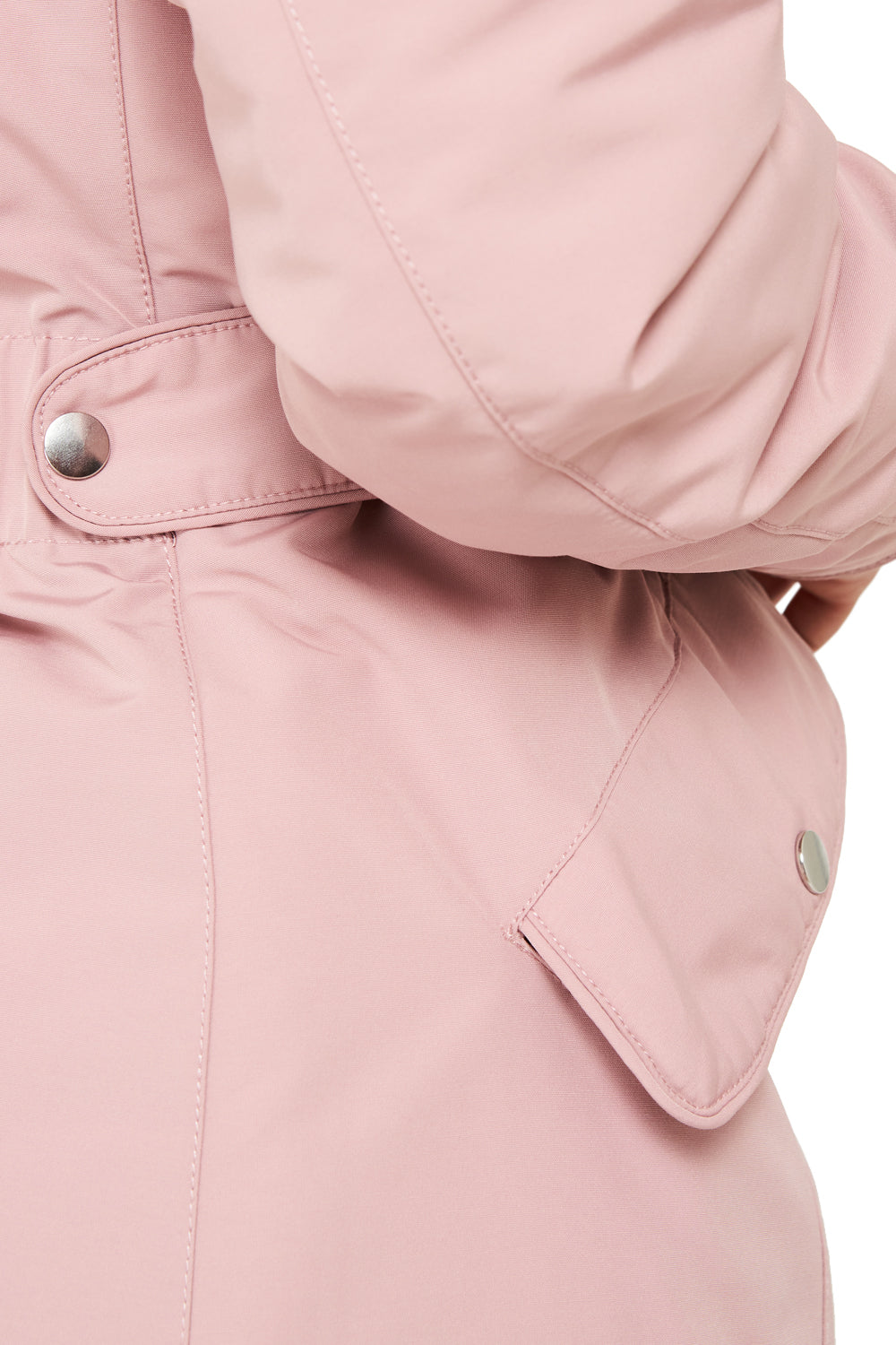 Parka Entallada Cuello Alto Rosado
