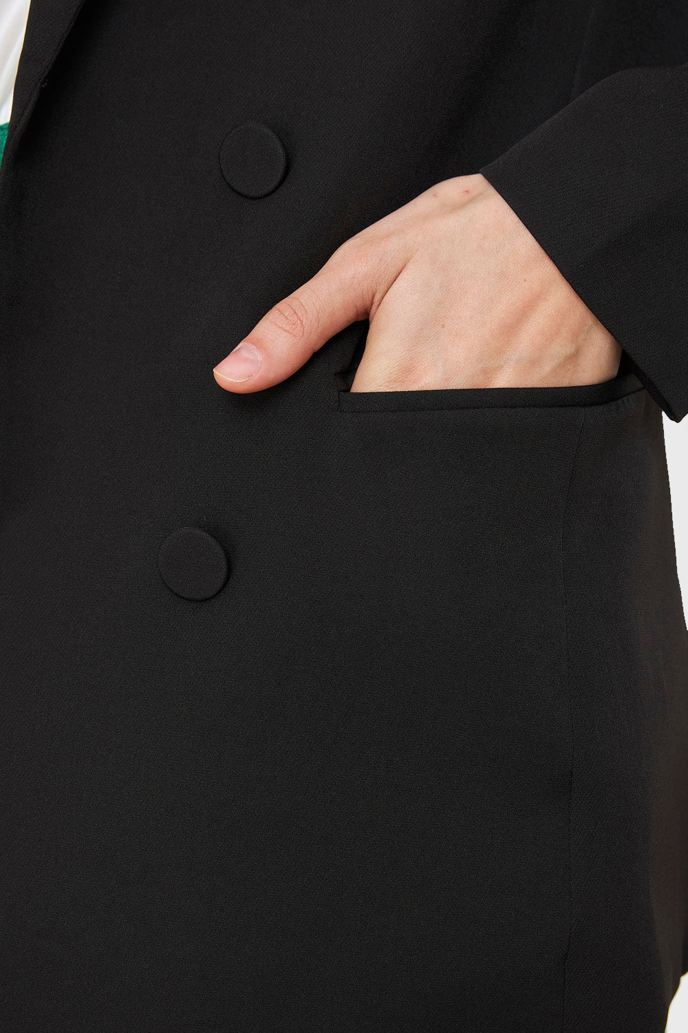 Blazer Botones Decorativos Negro