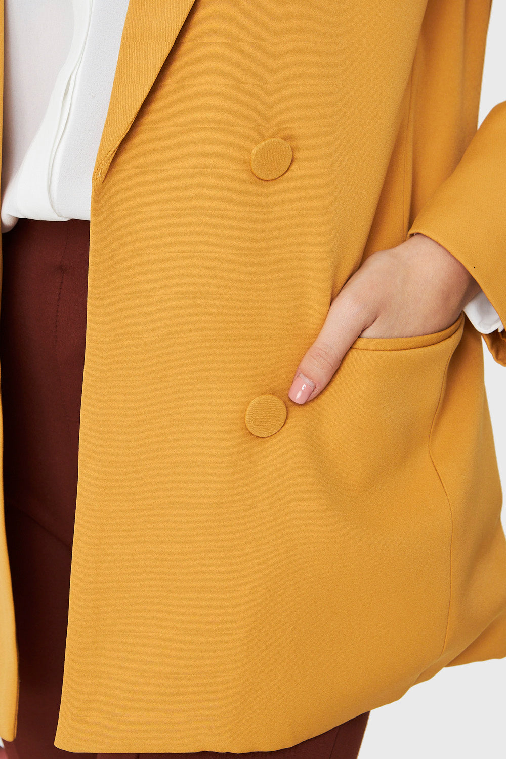 Blazer Botones Decorativos Mostaza