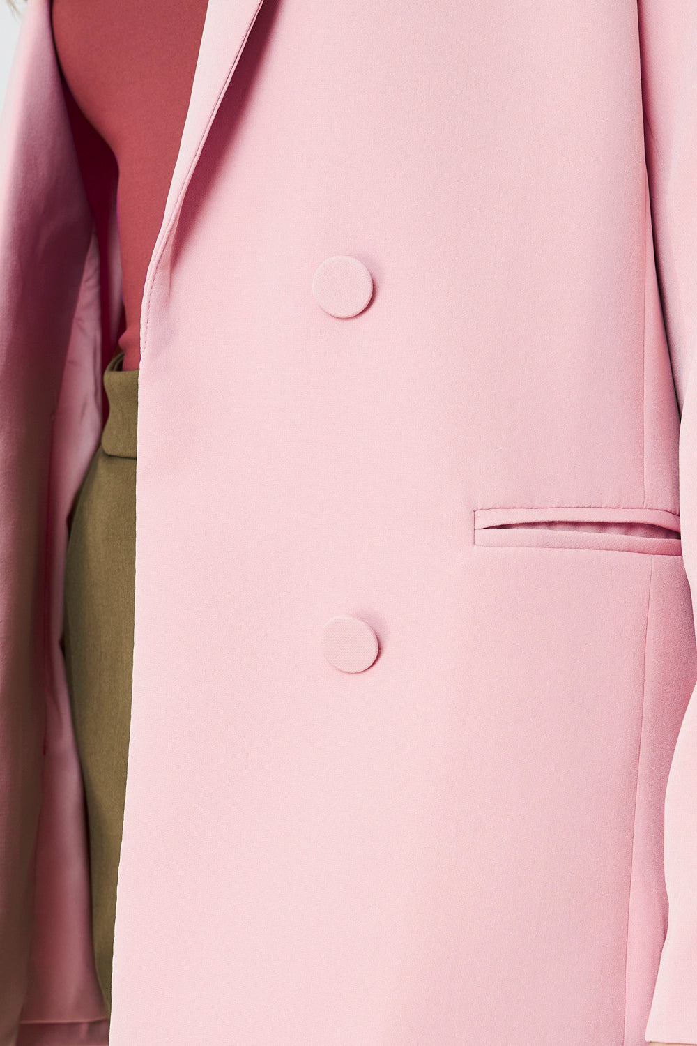 Blazer Botones Decorativos Rosa