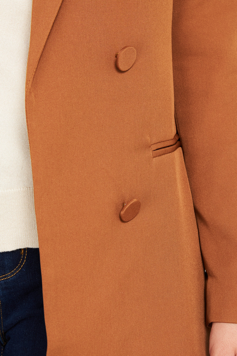 Blazer Botones Decorativos Camel