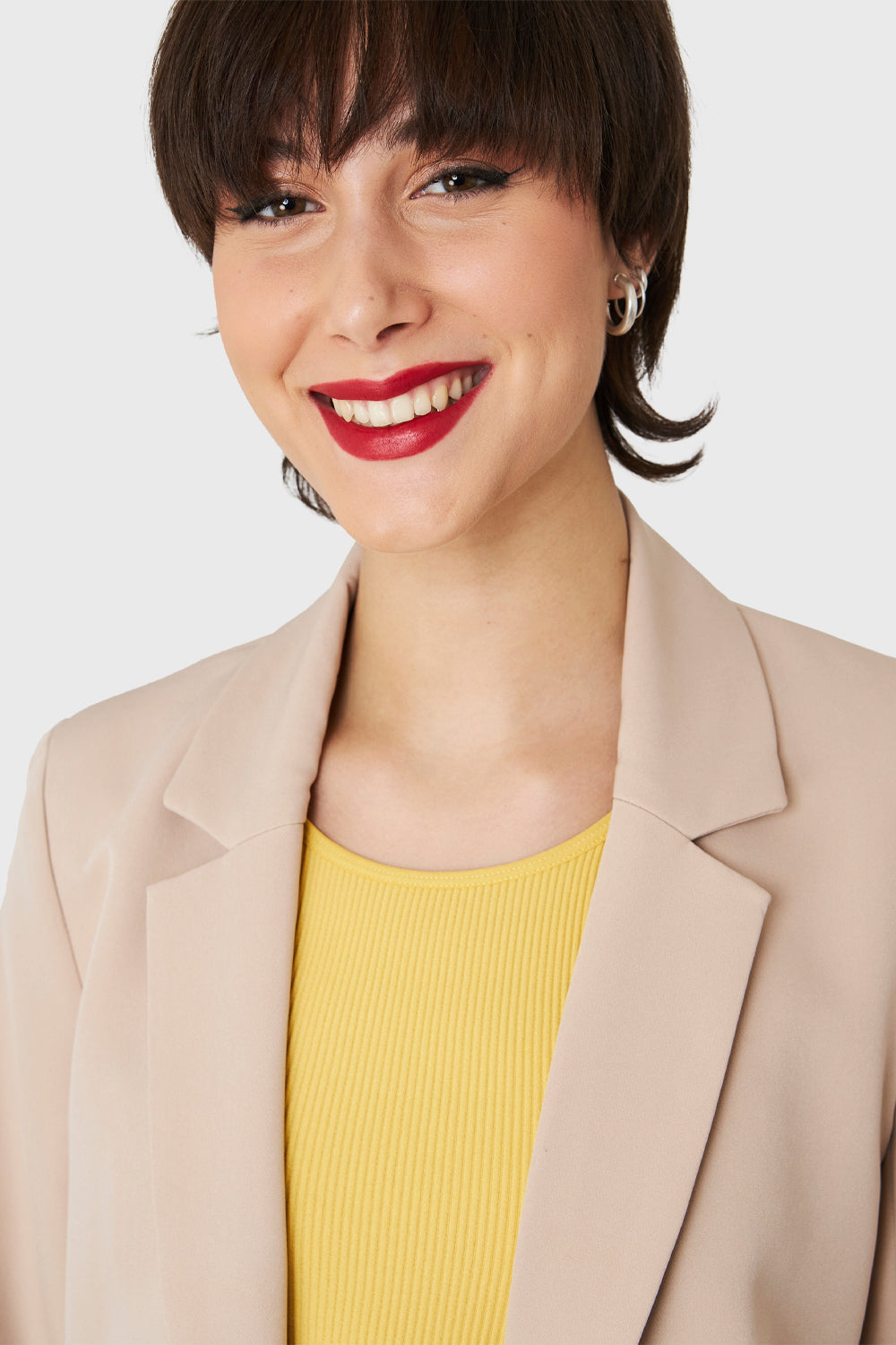 Blazer Botones Decorativos Beige