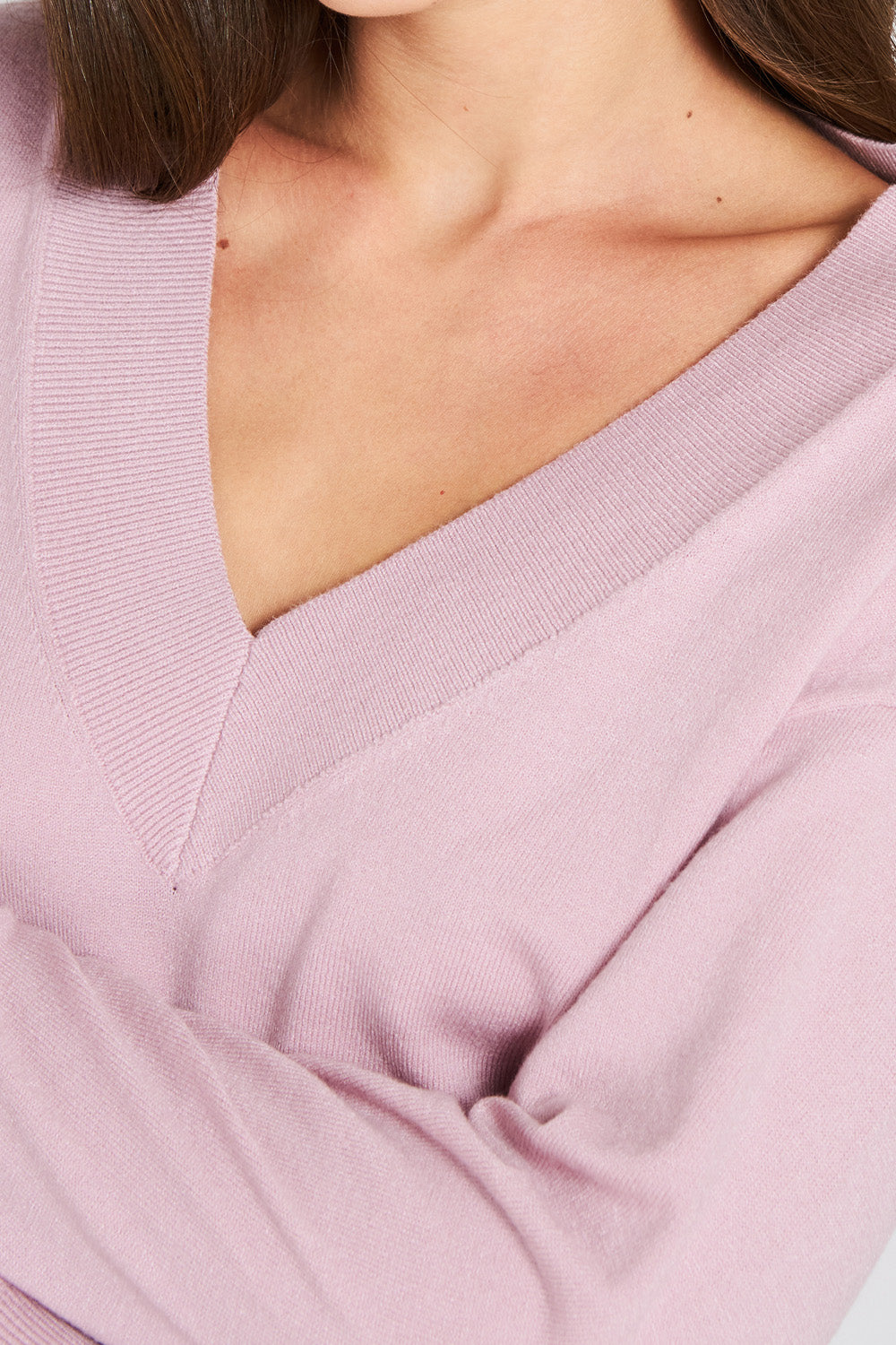 Sweater Escote V Rosa