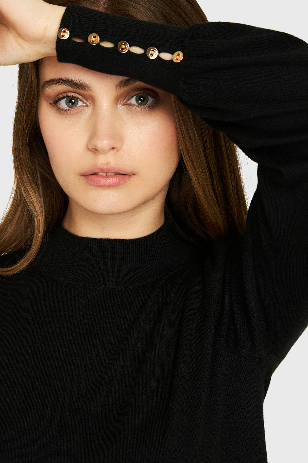 Sweater Botones Negro