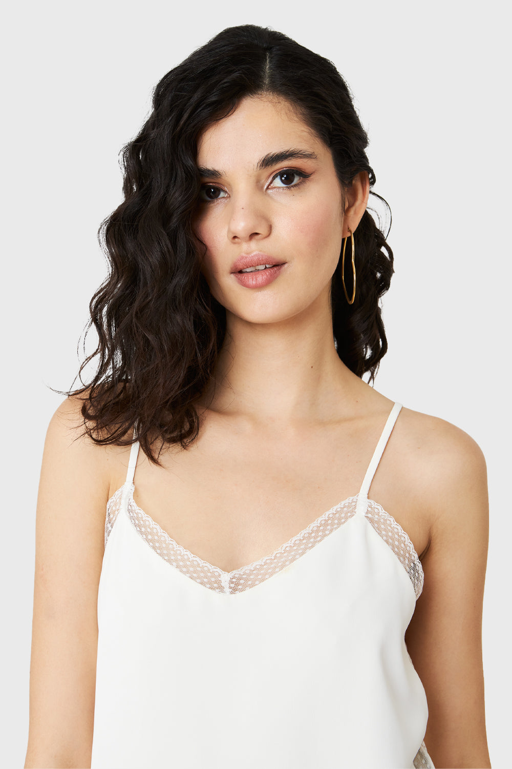 Top Escote Encaje Blanco