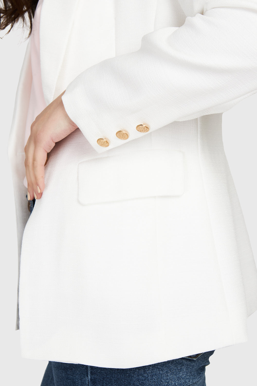 Blazer Botones Dorados Blanco