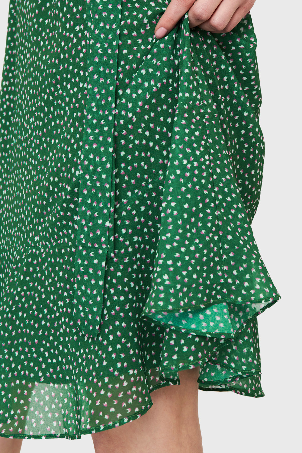Vestido Pétalos Lazo Verde