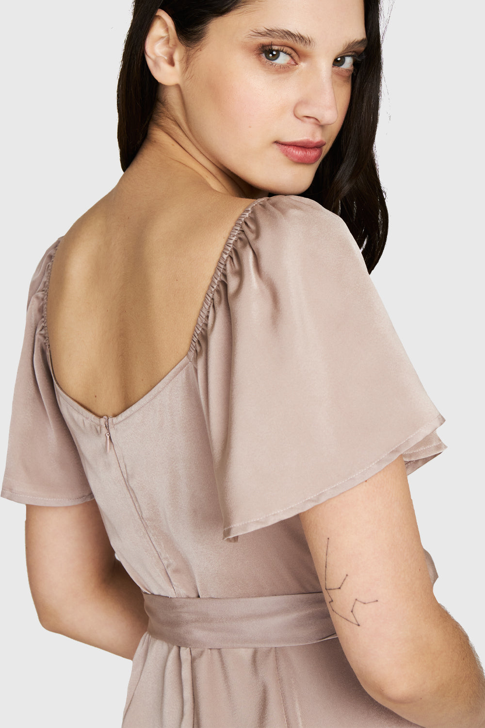 Enterito Tipo Satín Lazo Nude