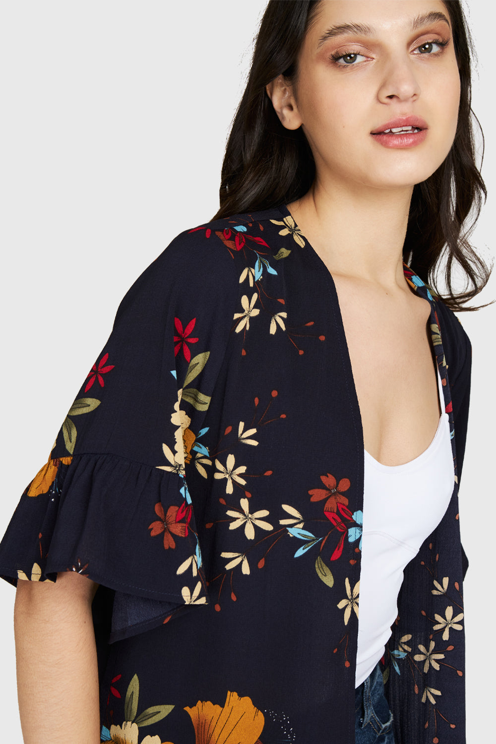 Kimono Manga Vuelos Azul Marino