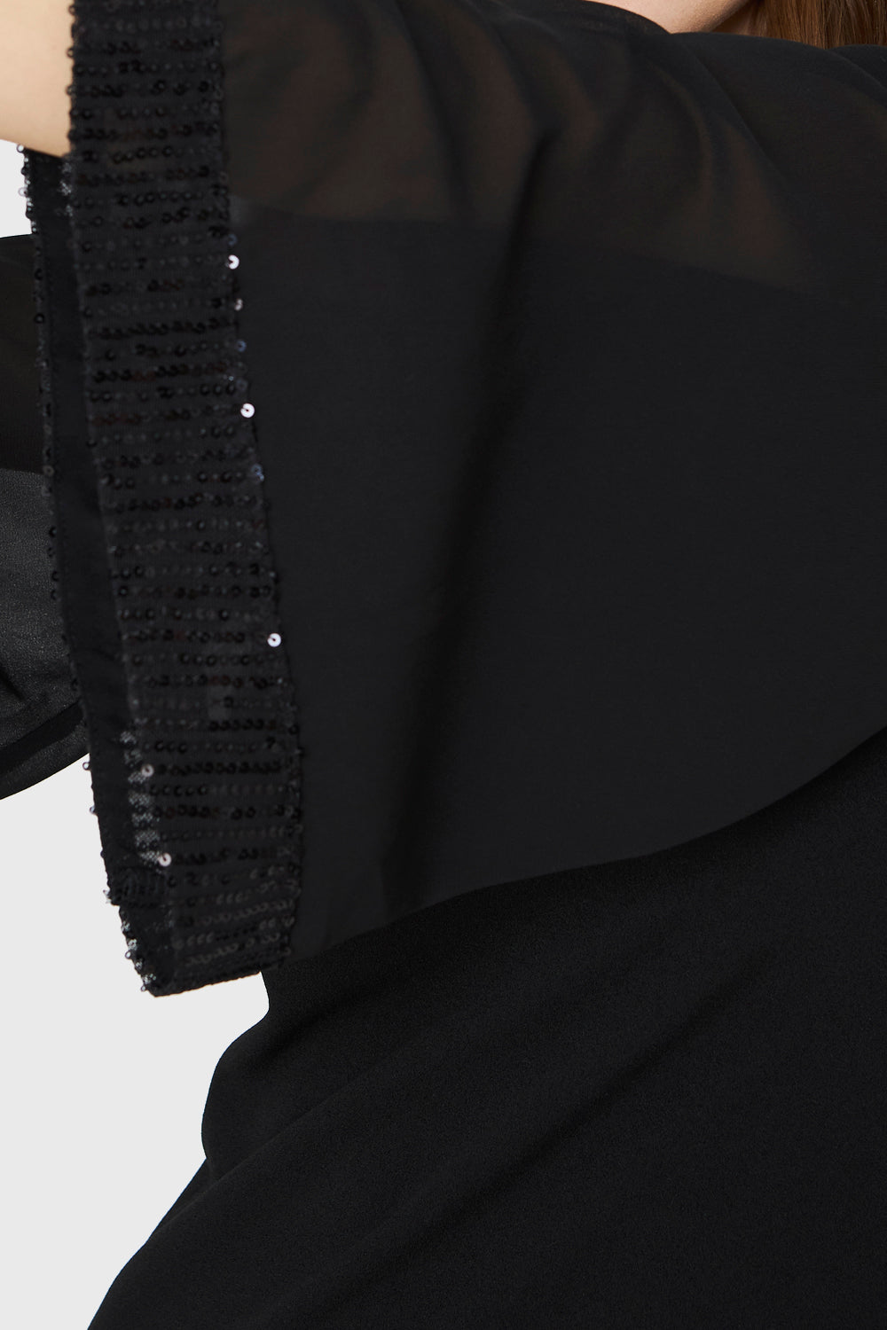 Vestido Manga Lentejuela Negro