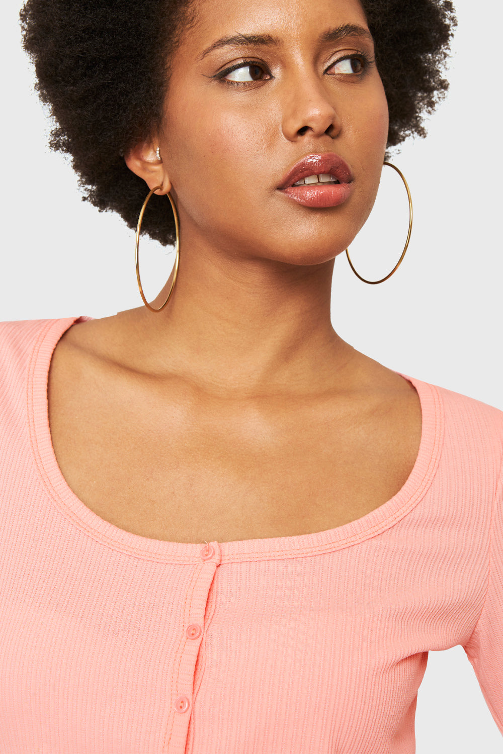 Crop Top Botones Rosado