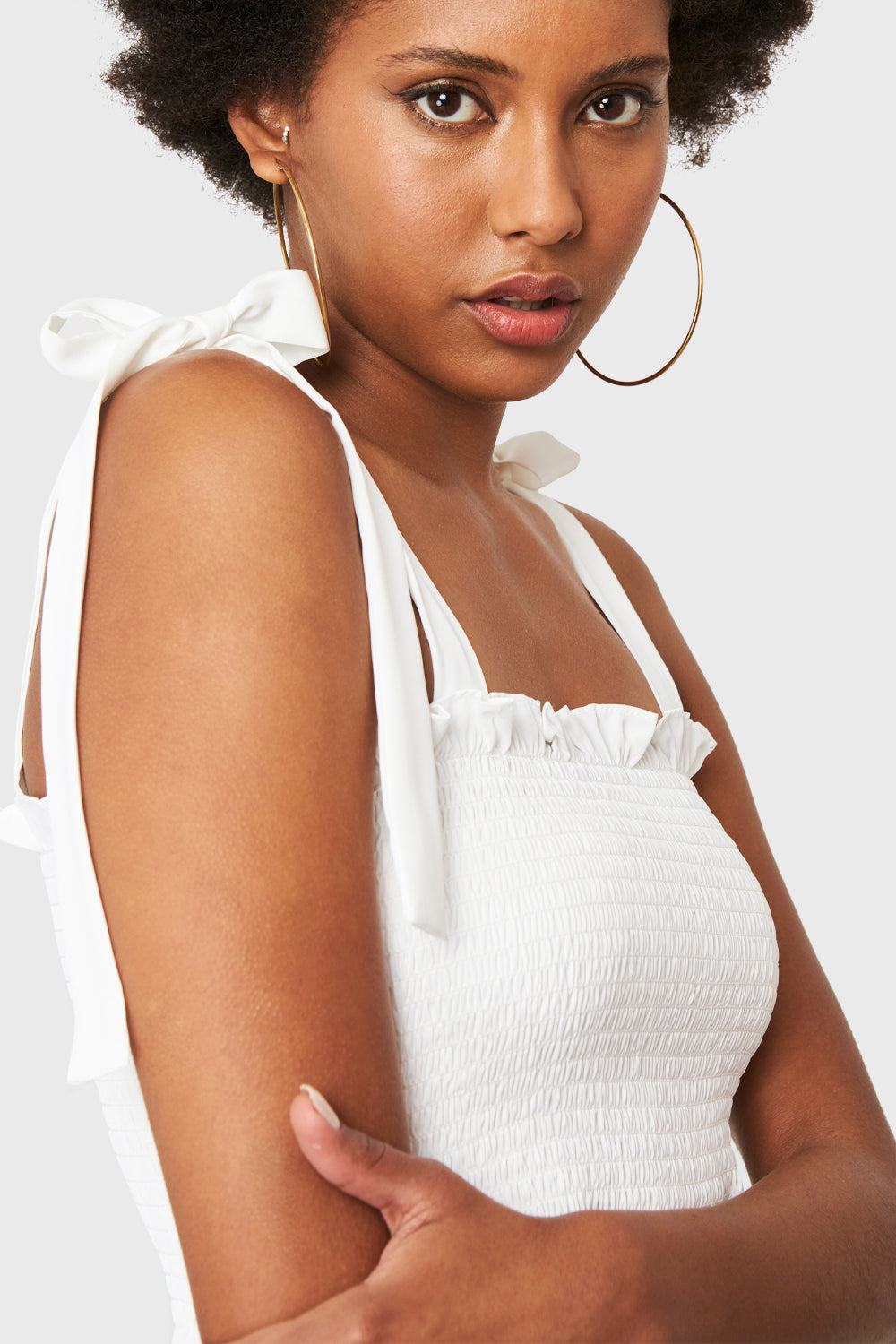 Crop Top Fruncido Blanco