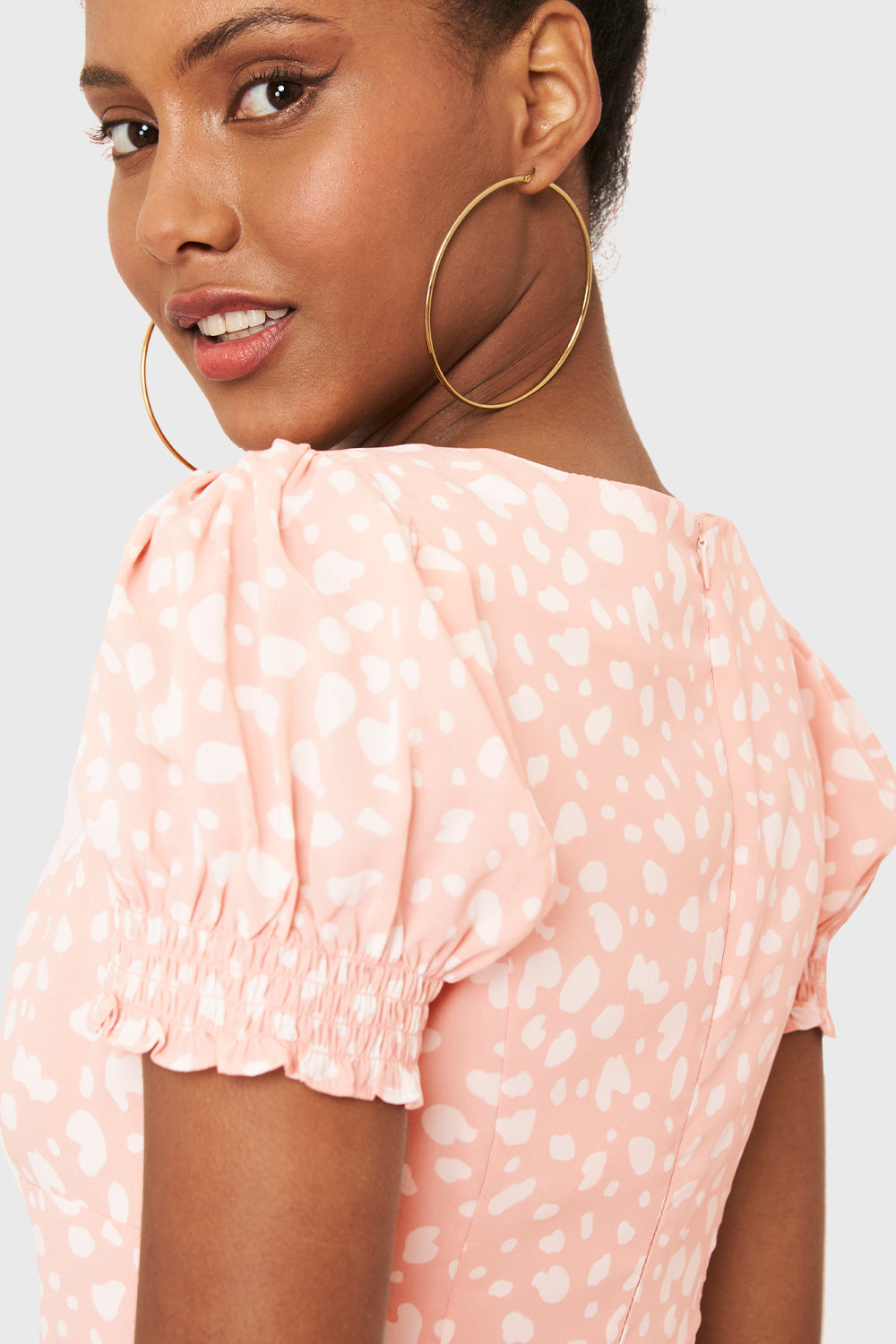 Vestido Corto Print Dálmata Rosado