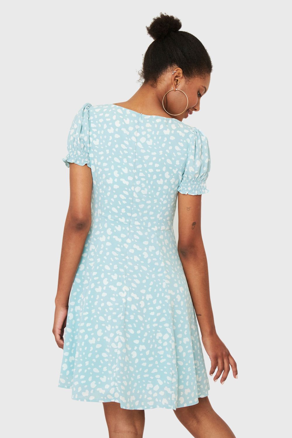 Vestido Corto Print Dálmata Celeste
