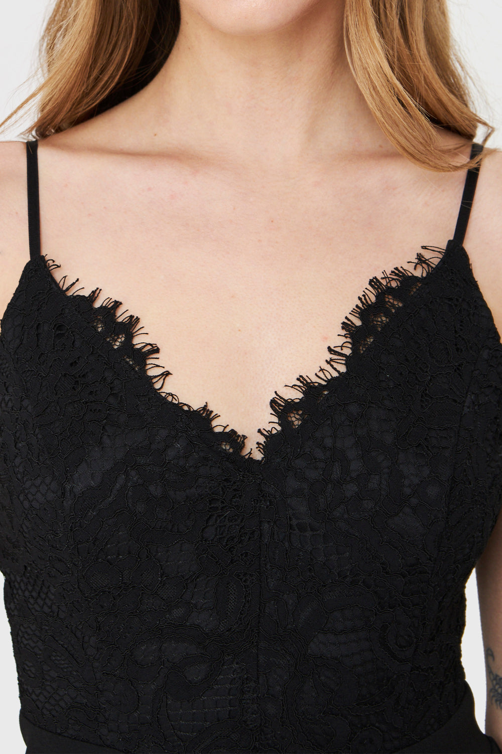 Enterito Canesú Encaje Negro