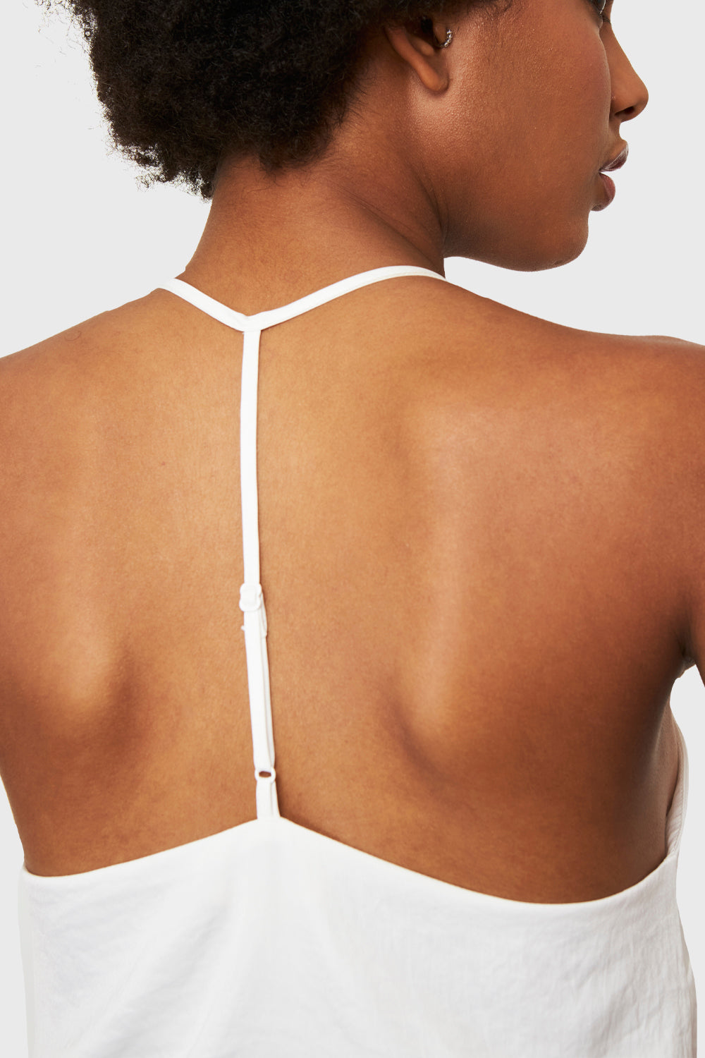 Blusa Básica Tipo Satín Blanco