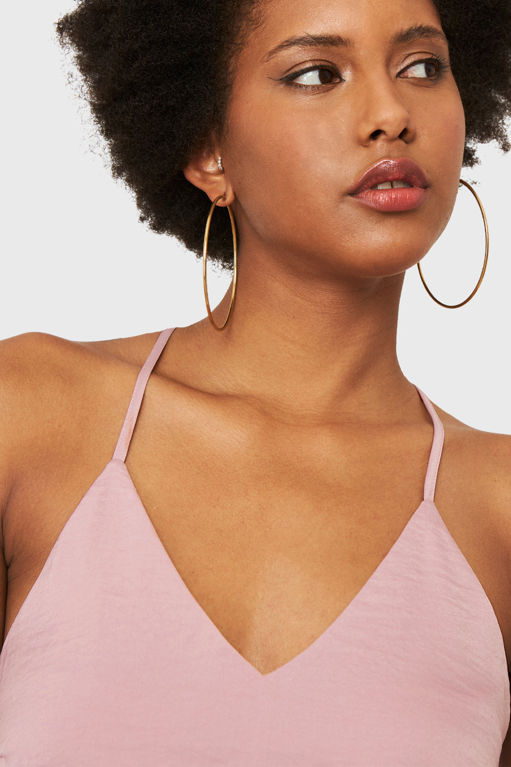 Blusa Básica Tipo Satín Rosado