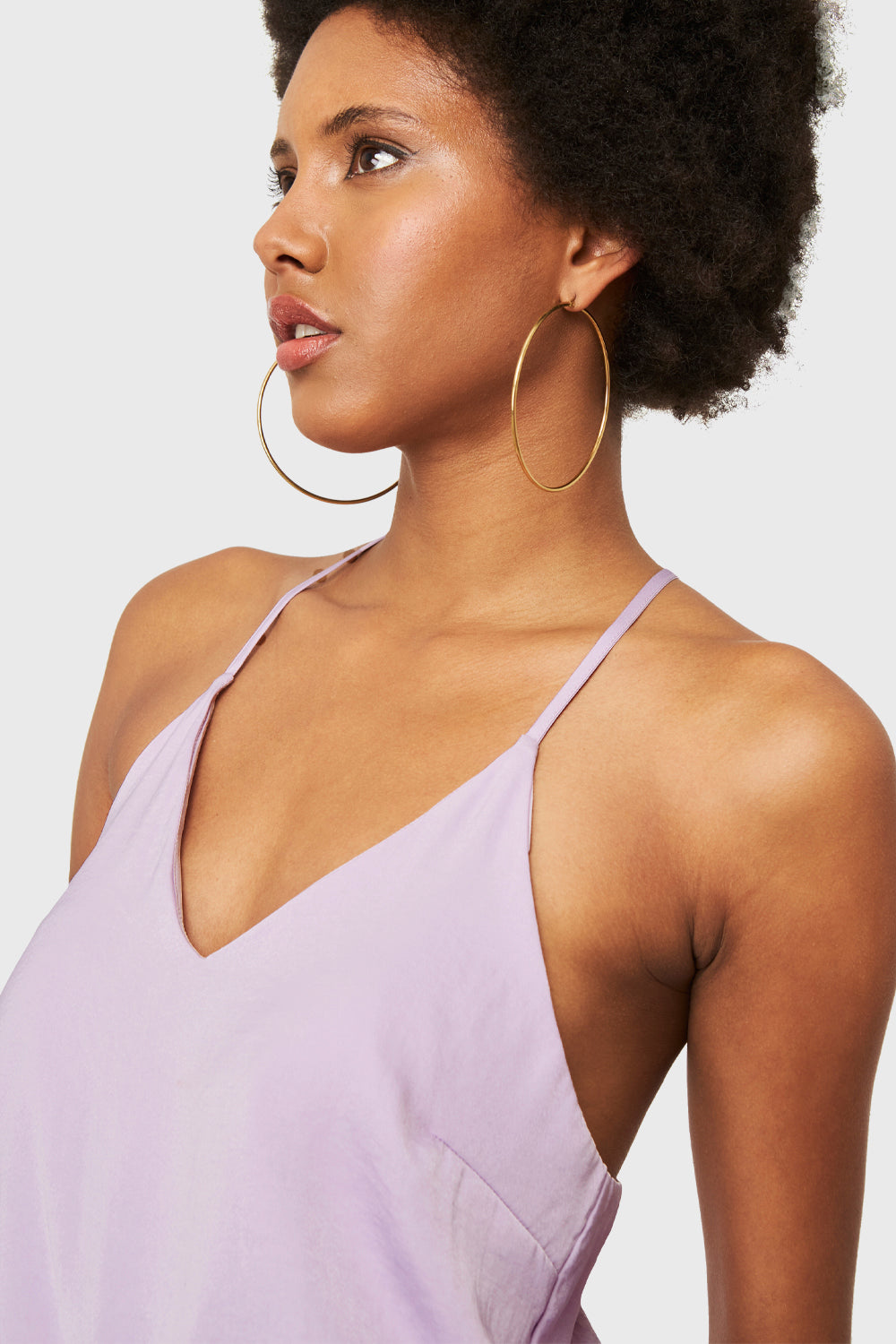 Blusa Básica Tipo Satín Lila