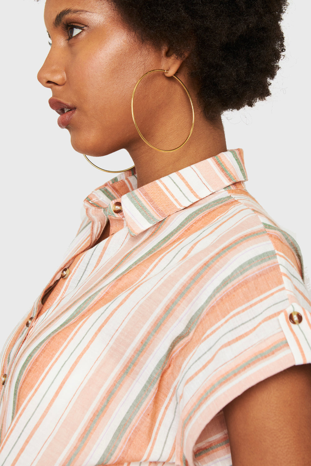 Camisa Corta Rayas Rosado