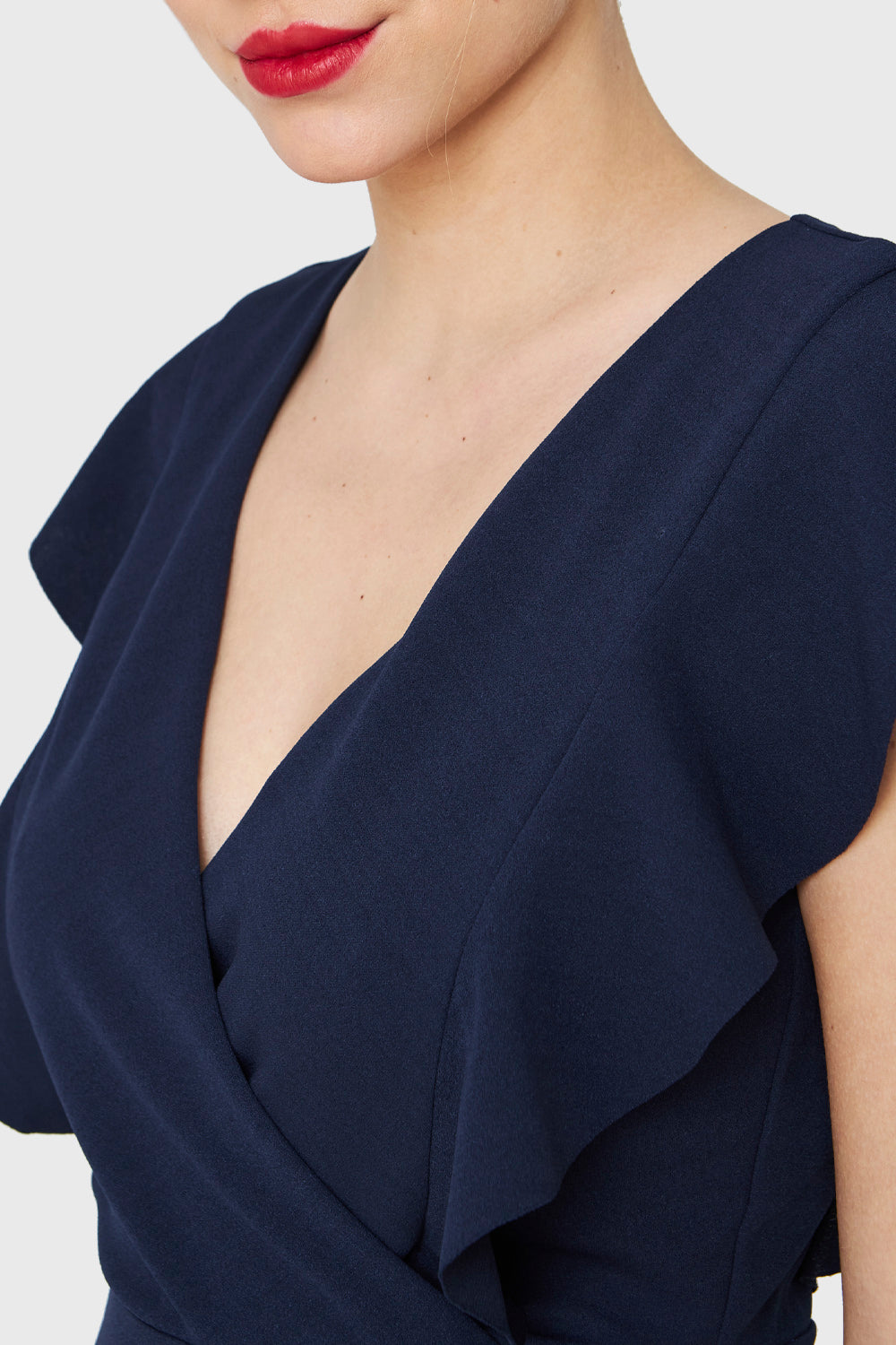 Vestido Volantes Azul Marino