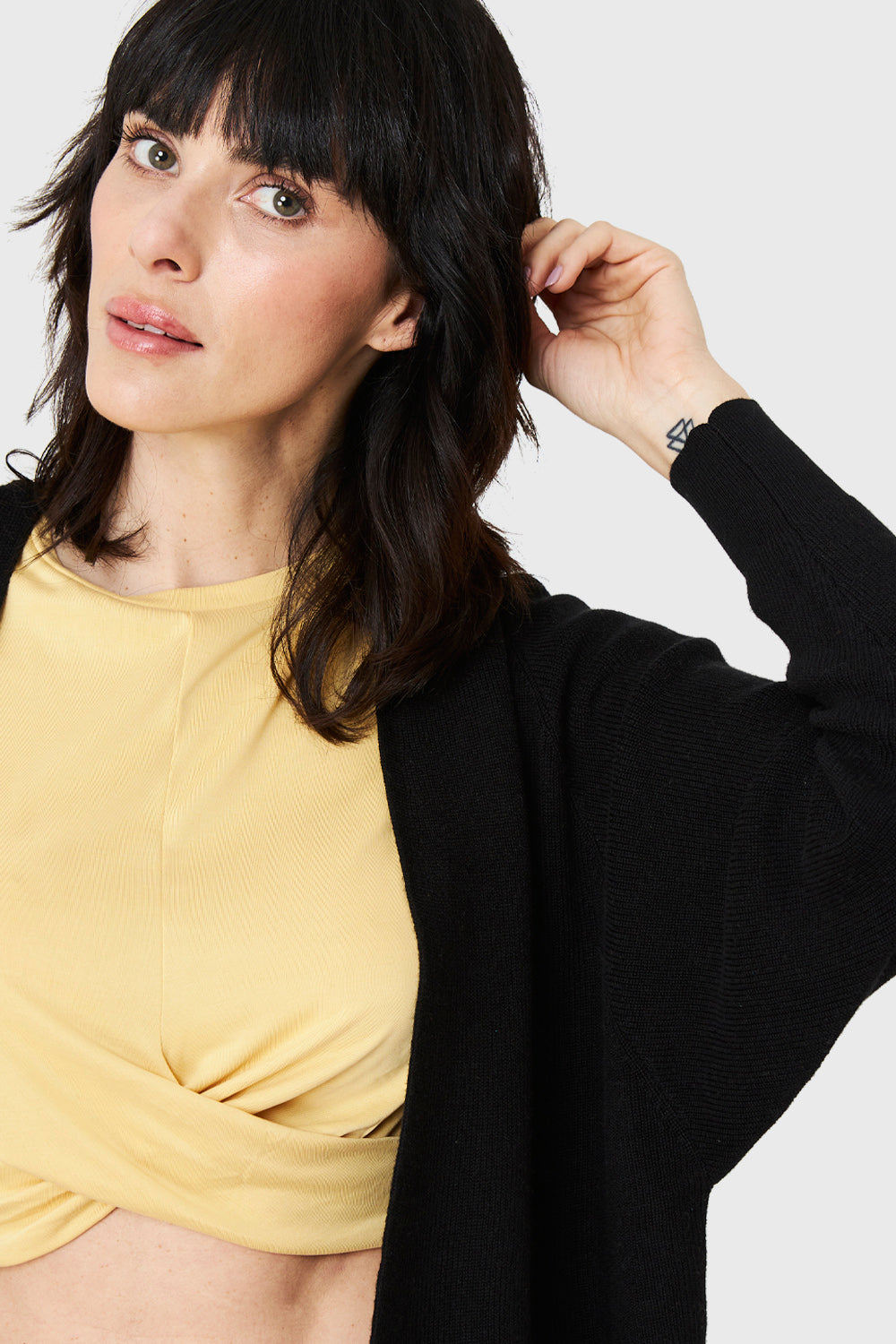 Cárdigan Manga Kimono Negro